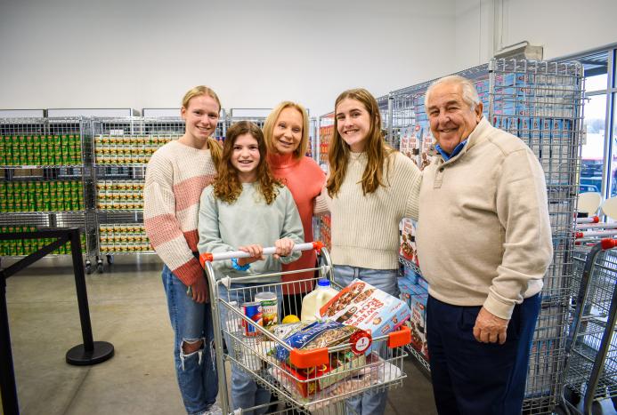 Venarge family in the new food pantry