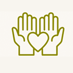 hands holding heart icon