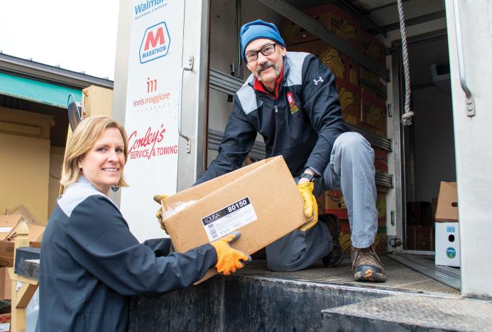 Picking up food donations