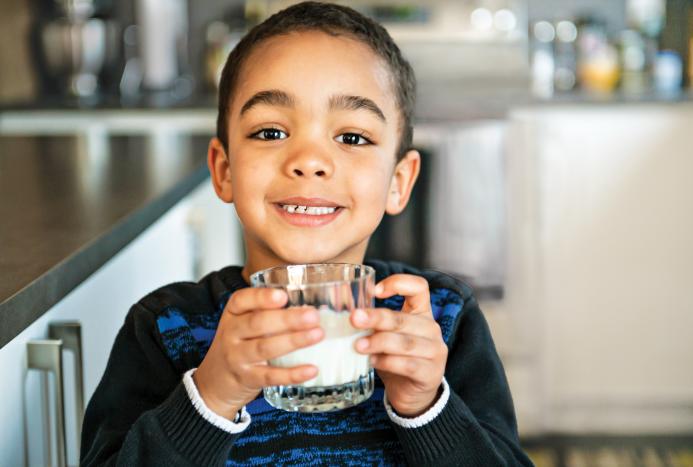 Boy drinking milk