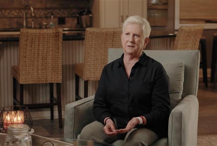 woman sitting in living room