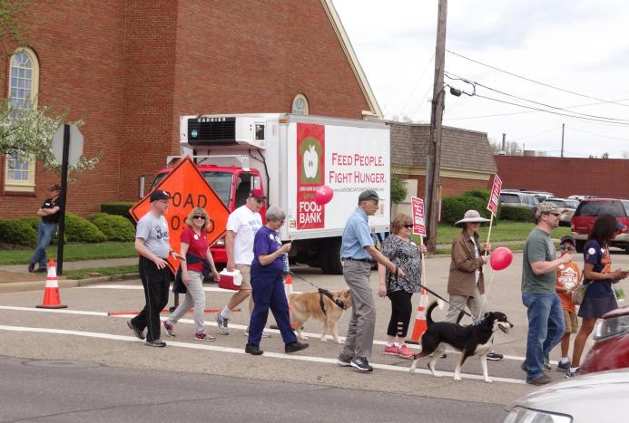 People walking during the Hunger Walk
