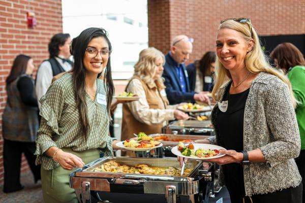 Guests in buffet line