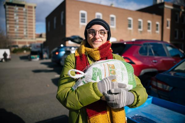 person holding turkey