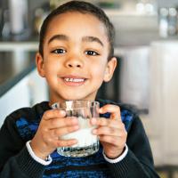 Boy drinking milk