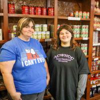 Candy and her daughter Vicky at their local food pantry