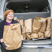 bags of food in car