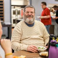 Man eats a meal