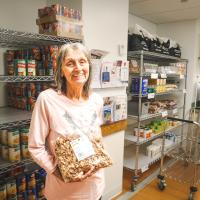 Barbara visits a food pantry
