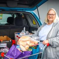 Penny, a neighbor of the Foodbank